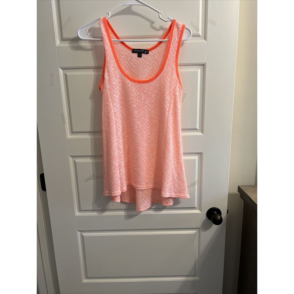 Living Doll‎ Top Medium Women's Pink/Orange Sleeveless